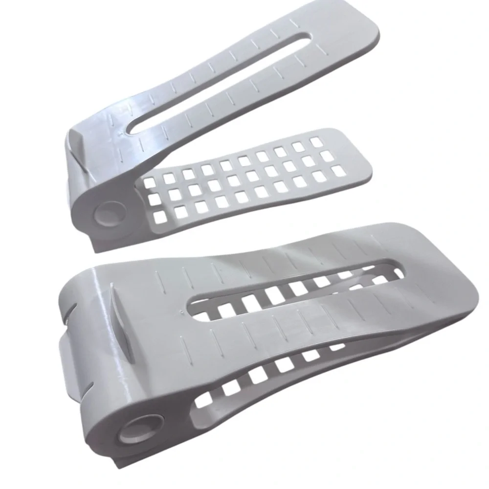 Adjustable White Shoe Organizer (2)